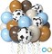 Cow Print Balloons Set, 12Inch 60pcs Blue Brown Cow Balloons Cow Print Balloons Cow and Brown Blue Balloons(Blue Brown)